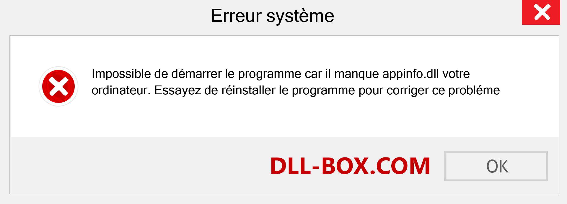 Le fichier appinfo.dll est manquant ?. Télécharger pour Windows 7, 8, 10 - Correction de l'erreur manquante appinfo dll sur Windows, photos, images